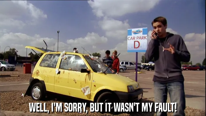 WELL, I'M SORRY, BUT IT WASN'T MY FAULT!