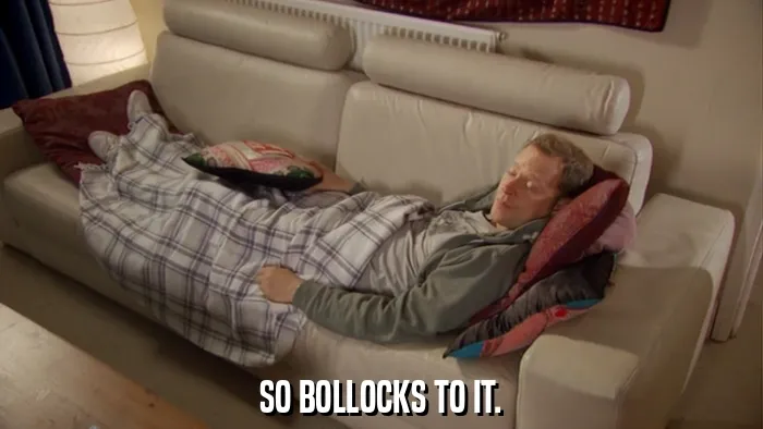 SO BOLLOCKS TO IT.